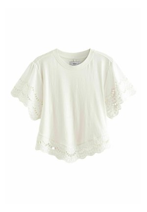 SHORT SLEEVE BRODERIE - Bluză - white