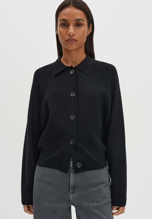 BALLOON HEM - Cardigan - black