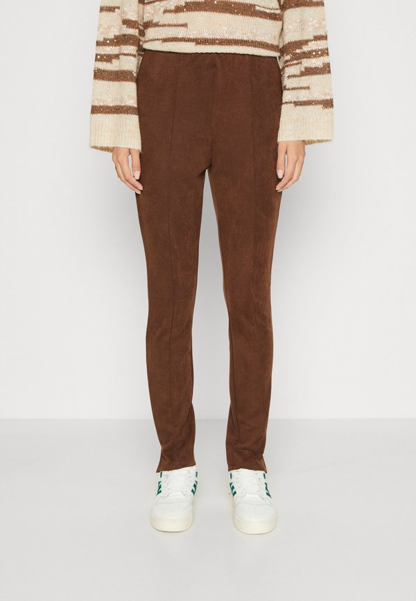 VISUDAS SLIT - Leggings - Trousers - shaved chocolate
