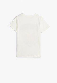Kortærmet T-shirt i off-white, lavet af bomuld. Har rund hals og en glat tekstur. Bagudsigten viser ingen mønstre eller accenter.