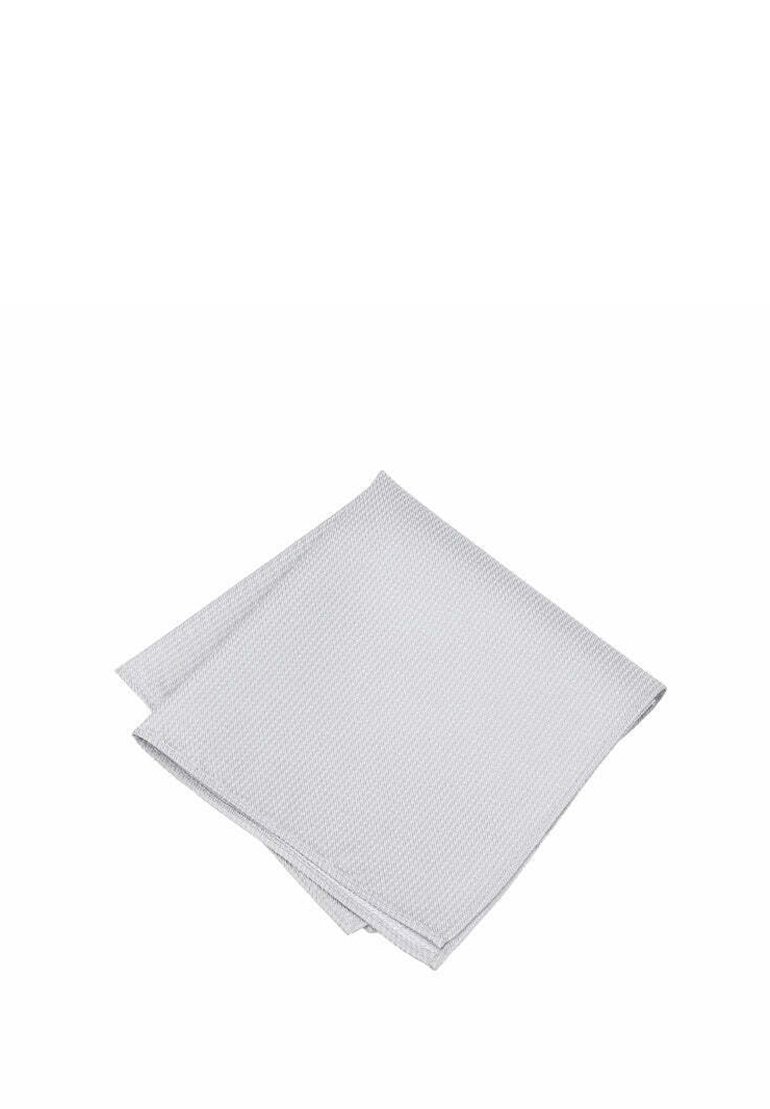 Light gray textured cloth folded neatly on a white background.