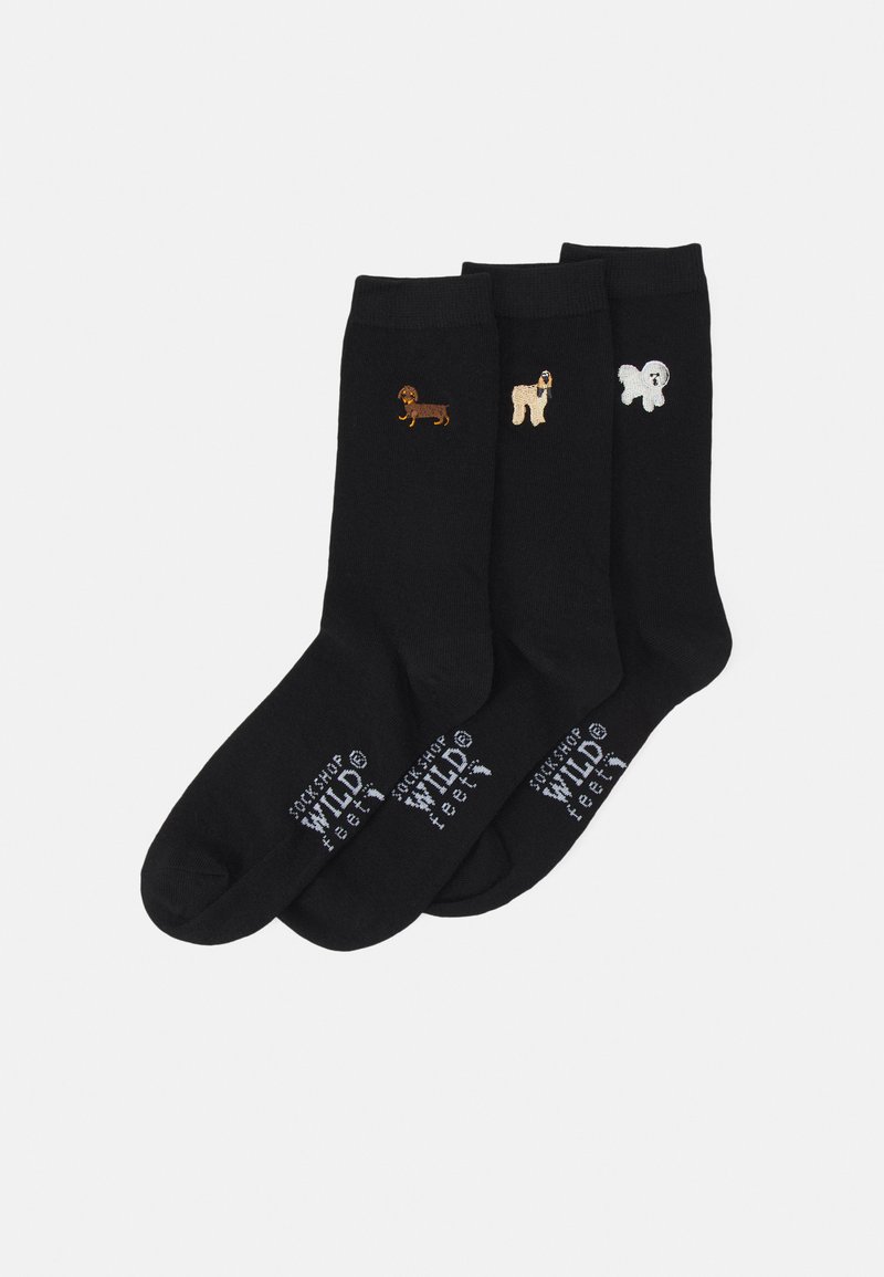 Wild Feet SOCKS DOG 3 PACK Sokken black/zwart Zalando.nl