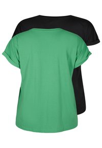 Zizzi 2-PACK SHORT SLEEVED - Jednoduché tričko - kelly green black