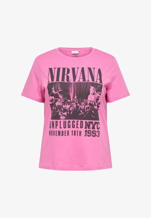 ONLY Carmakoma CARZHURI LIFE S/S O-NECK REG TEE LC JRS - Print T-shirt - wild orchid print koncert