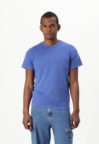 Tommy Jeans - SLIM WASHED POCKET TEE - T-shirt basic - tempo blue Immagine in miniatura 1