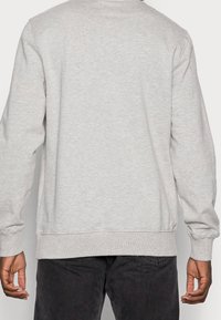 Jasnoszara bluza z długimi rękawami, ściągacze przy rękawach i u dołu. Miękka struktura, klasyczny krój z okrągłym dekoltem, brak widocznych grafik ani wzorów.