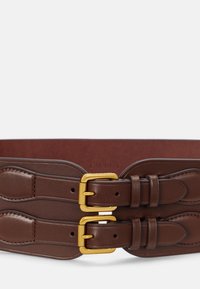 Lauren Ralph Lauren VACHETTA LEATHER DOUBLE BUCKLE WIDE BELT - Juosmens diržas - dark mahogany