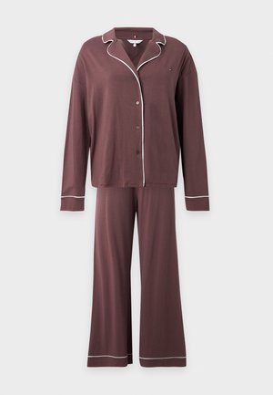 Tommy Hilfiger, SHIRT PANTS SET - Pyjamas - chocolate