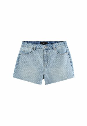 EMBELLISHED - REGULAR FIT - Džinsa auduma šorti - mid blue
