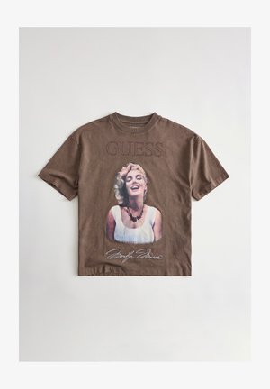 Guess, BEDRUCKTES T-SHIRT - Print T-shirt - braun