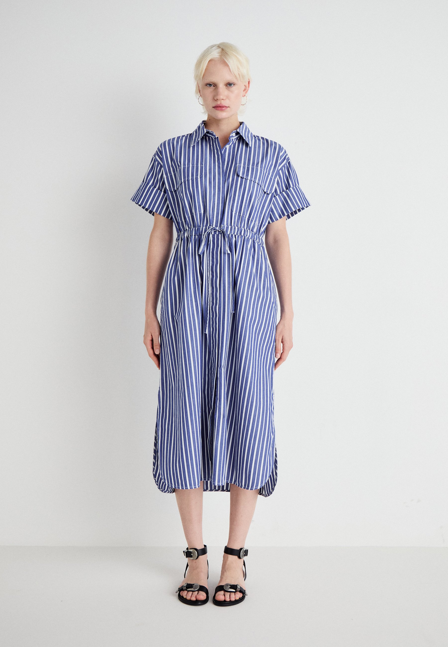 knee length dresses for ladies Gap Poplin Roll-Cuff Midi Shirtdress