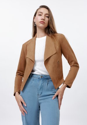 Anna Field Imitatieleren jas - camel