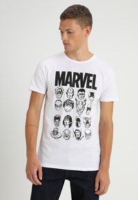 Mister Tee - MARVEL COMICS MULTI HEADS - T-shirt imprimé - white Image miniature 1