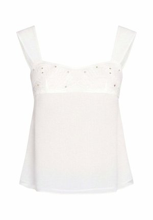 THE-ARE, TOP CON BORDADO DE LENTEJUELAS Y ESPALDA ABIERTA DE MUJER - Blusa - blanco