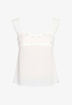 THE-ARE, TOP CON BORDADO DE LENTEJUELAS Y ESPALDA ABIERTA DE MUJER - Blusa - blanco
