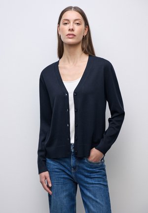MIT V-AUSSCHNITT - Gilet - blau