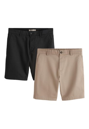 Next REGULAR FIT - STRETCH CHINO SHORTS 2 PACK  . - Šortky - black dark