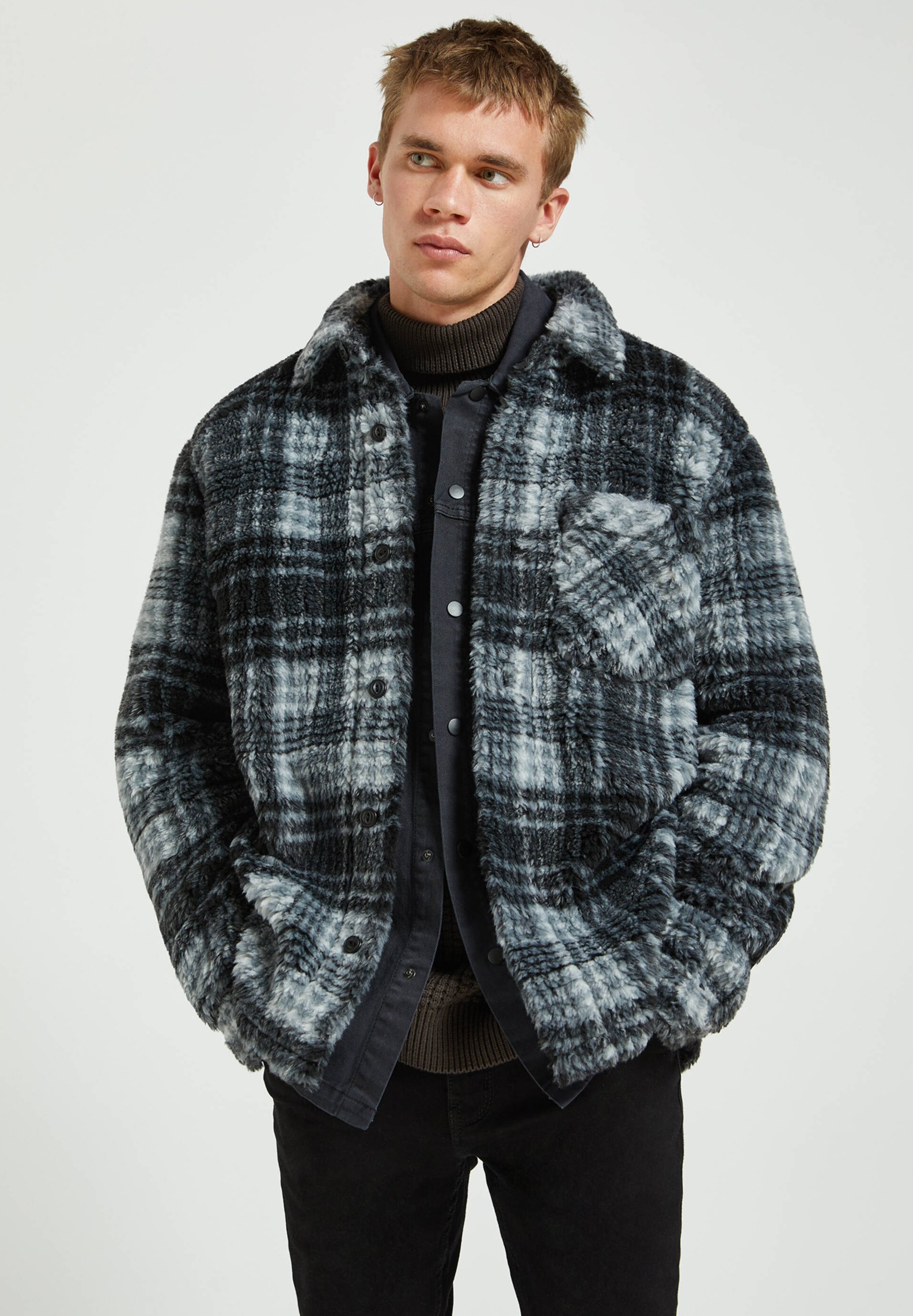 pull and bear flannel jacket