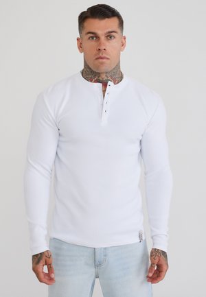 SIKSILK, HENLEY T-SHIRT. - Camiseta de manga larga - white