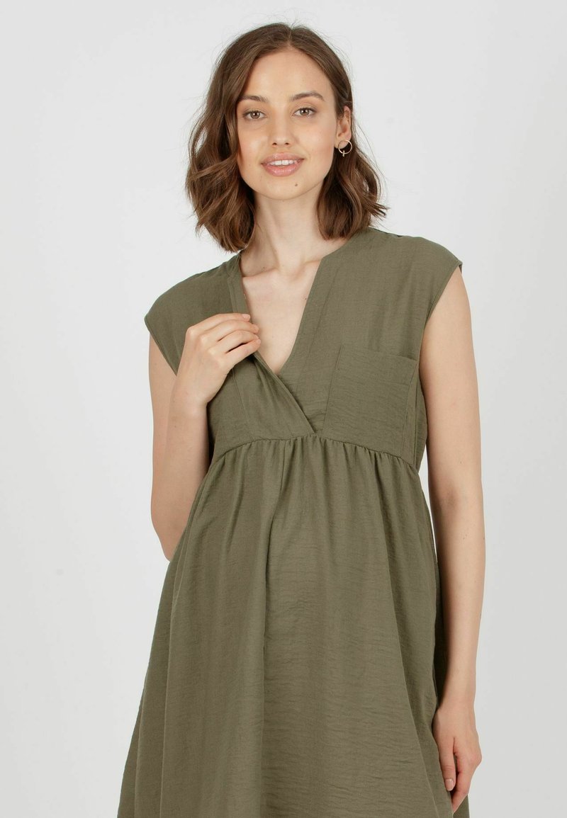 Attesa Maternity HARPER - Day dress - verde militare/mottled green - Zalando
