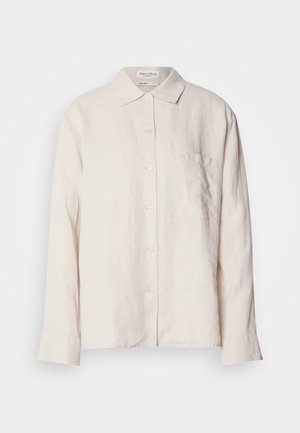 Marc O'Polo BLOUSE SHIRT COLLAR LONG SLEEVE  SOLID - Skjortebluse - silky stone