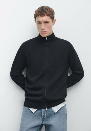 Cardigan - mottled dark blue