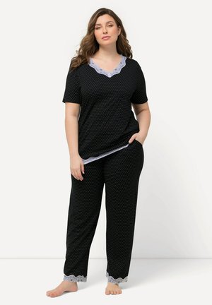 Ulla Popken BRODERIE ANGLAISE DETAIL SET - Conjunto De Pijama - Earth