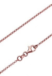 Rose gold halskæde kæde med sammenkoblede ovalformede stykker, udstyret med en kræftklip og glat overflade hele vejen igennem.