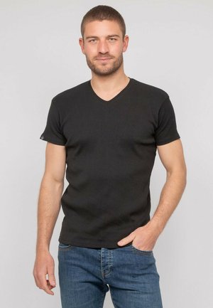 COL V WILLIAM - T-shirt basique - noir