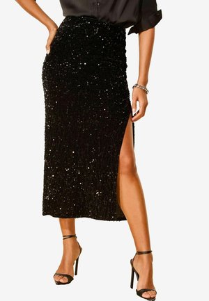 Lipsy SEQUIN COLUMN MIDI PETITE - Kynähame - black
