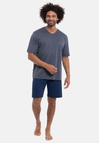 mey KURZARM LOUNGE - Pigiama - blau grau