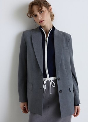 Calliope, GIACCA TINTA UNITA - Short coat - grigio fumo melange