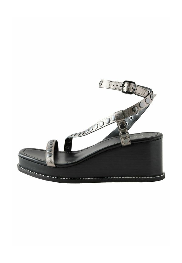 REGULAR FIT-FOREVER COMFORT SQUARE TOE DETAIL STRAPPY - Plateausandalette - pewter