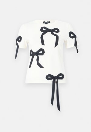 BOW SHRUNKEN TEE - Μπλουζάκι με στάμπα - ivory/black