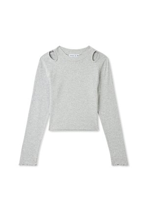 CROP CON DETTAGLI CUT-OUT - Maglione - grigio chiaro melange