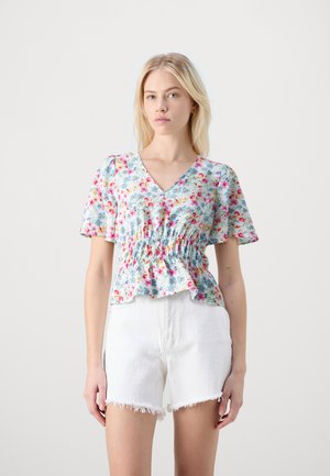 Vero Moda VMFLOWER V NECK - Blūze - bright white