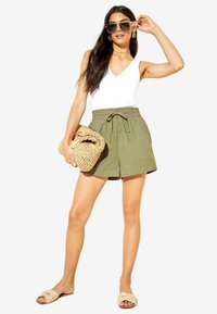 Friends Like These REGULAR FIT - Treningo apatinė dalis - khaki green linen look
