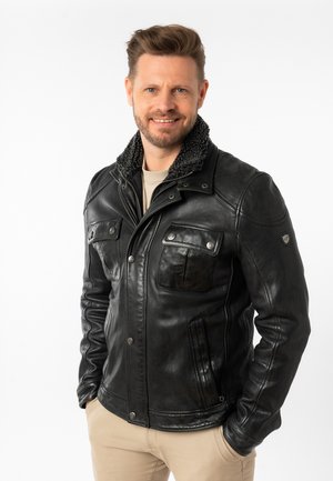 Lederjacke - black
