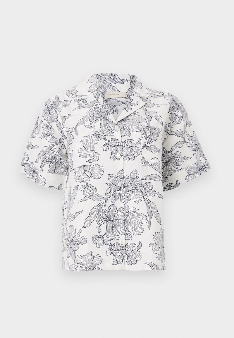 GANT FLORAL PRINT SHIRT - Button-down blouse - evening blue/dark blue ...