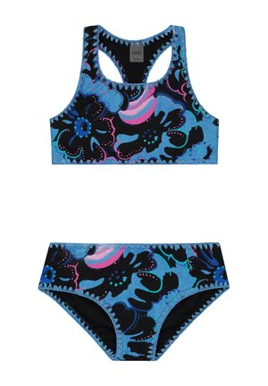 Shiwi CHARLIE RACERBACK SET - Bikini - blue botanic passiflora