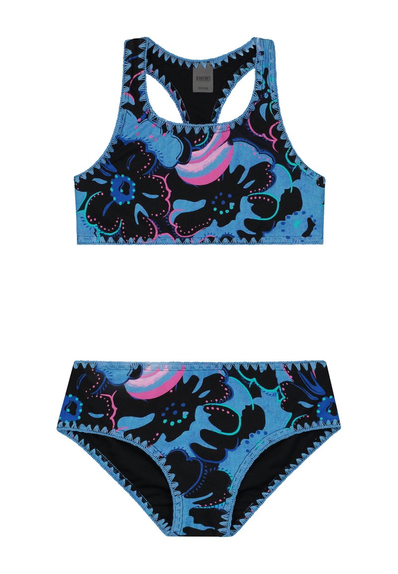 Shiwi CHARLIE RACERBACK SET - Bikini - blue botanic passiflora