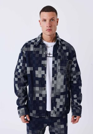 CARREAUX PIXELISÉ - Jeansjacke - bleu