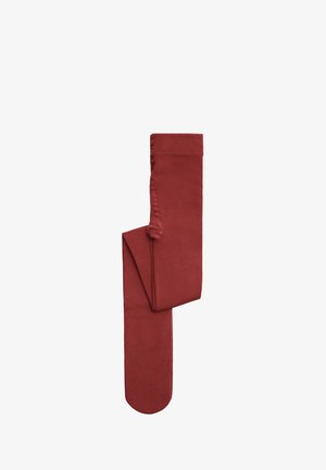 Tights de algodón rojos con una textura suave, que presentan un diseño sin costuras y una cinturilla blanda para mayor comodidad.