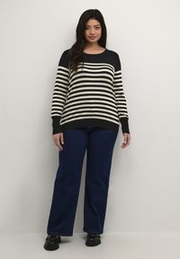 Kaffe Curve STRIPED  - Vesta - black feather gray mel stripe