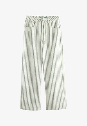 Next, PETITE FIT - WIDE LEG DRAWSTRING WAIST JEANS . - Wide Leg - ecru striped