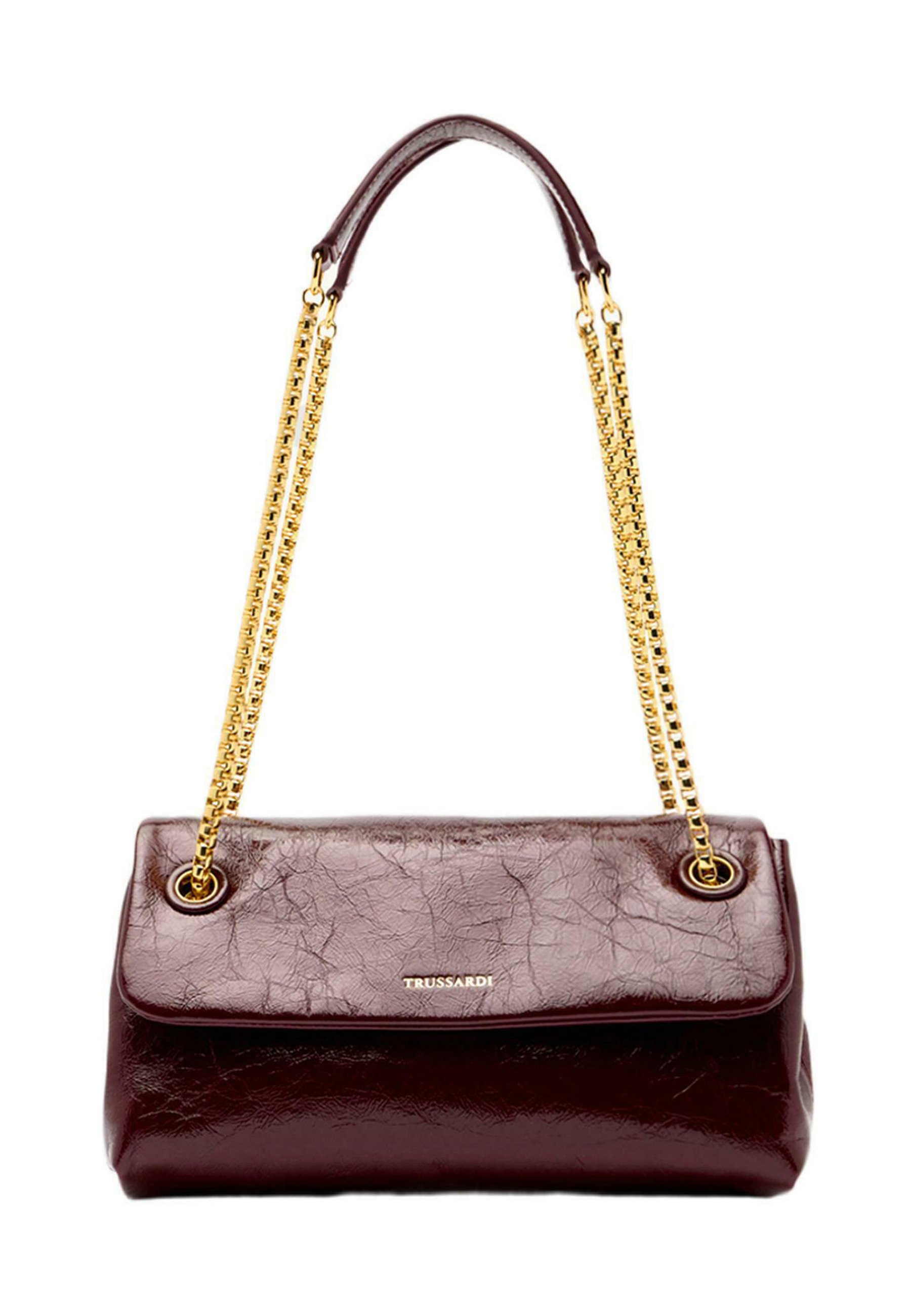 Trussardi CON CATENA EFFETTO CRACKLE - Handbag - red turin/dark 