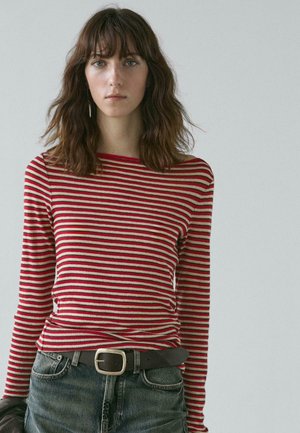 LONG SLEEVE STRIPED - Long sleeved top - red