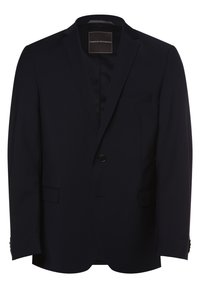 Marineblazer mit Spitzenrevers, Ein-Knopf-Verschluss und zwei Fronttaschen. Hergestellt aus glattem Stoff, mit feinen Nahtdetails.