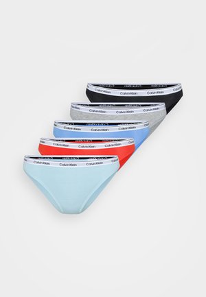 BIKINI 5 PACK ICON LOGO - Briefs - black/grey heather/sterling blue/glacier/molten