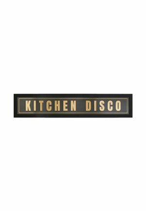 Next, KITCHEN DISCO SLOGAN FRAMED WALL ART UNISEX - Wallpaper - black and gold-coloured